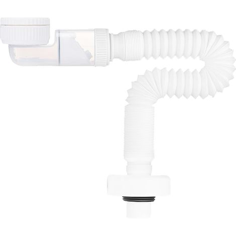 Siphon Lavabo Flexible Evacuation Evier 1 1/4", Extensible 380-930mm Réglable Syphon Lavabo Salle de Bain, Anti-Odeurs Gain de Place Siphon Evier Cuisine, pour Salle de Bain, Cuisine (1/5)