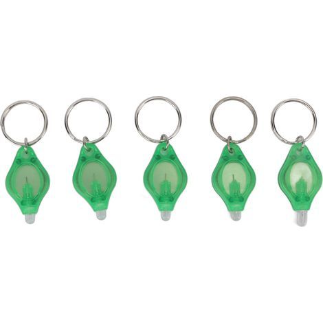 Mini LED Keychain Flashlight, Portable, for Jewelry Detection, Green Light, 5 Pieces (1/5)