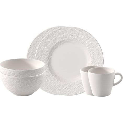 Ensemble Pour Le Petit-Déjeuner, 6 P., Ensemble De Vaisselle Pour 2 Personnes, Porcelaine, Blanc (1/4)