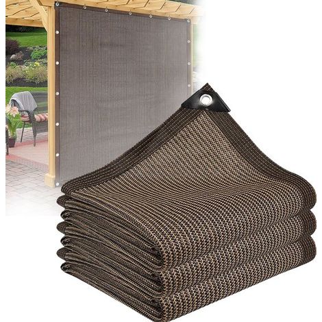 Tela de sombra, 2 x 2 m, parasol para coche, telas de sombra, protección UV, pantalla exterior, tejido que bloquea el sol, tejido decorativo para terraza, marrón café (1/5)