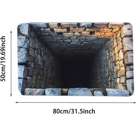 Teppich Wohnzimmerteppich 3D-Teppich Teppich mit optischer Täuschung Rutschfest Für den Innen und Außenbereich geeignet Ideal für Flur Wohnzimmer 50 (1/4)