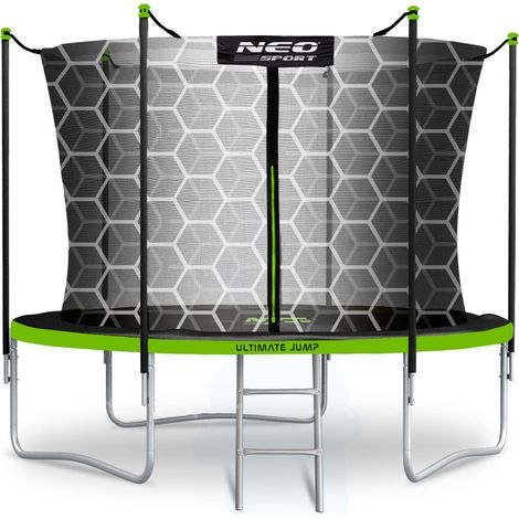 Trampoline de jardin Neo-Sport de 312 cm (10 pi) avec filet intérieur et échelle (1/5)