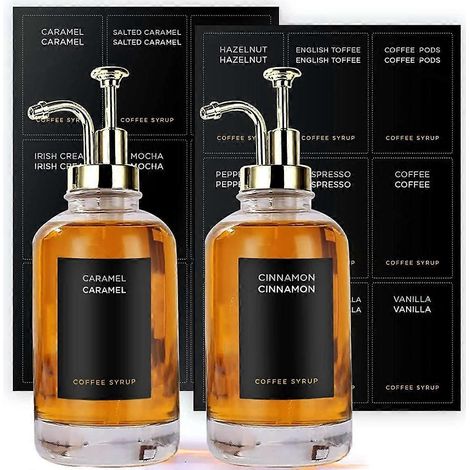 Lot de 2 flacons distributeurs d'huile d'olive et de sirop de café rechargeables pour la cuisine (1/5)