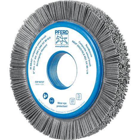 PFERD TOOLS COMPOSITE Rundbürste RBUP Ø 200x25x50,8 mm Bohrung SiC-Filament-Ø 1,14 mm Korn 80 stationär (1/4)