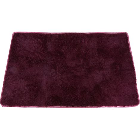Tapis Doux En Polyester 120x80cm Antiderapant Pour Salon Chambre A Coucher Burgundy - 1 Piece (1/5)