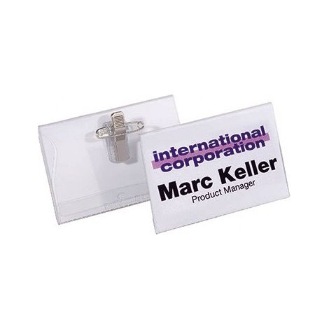 DURABLE Namensschild 815719 40x75mm Kombiklemme tr 50 St./Pack. (1/3)
