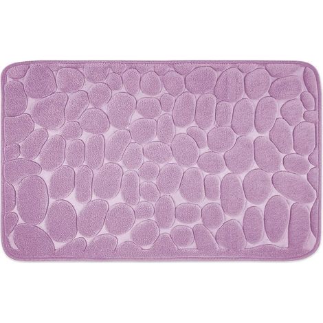 Tapis de bain antidérapant en mousse à mémoire de forme - Tapis de bain 50 x 80 cm - Violet (1/5)