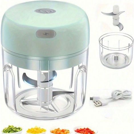 Mini Hachoir - Broyeur À Ail - 250 ml - Rechargeable - Pour Cuisine Maison Et Extérieur - 1 Pièce (1/5)