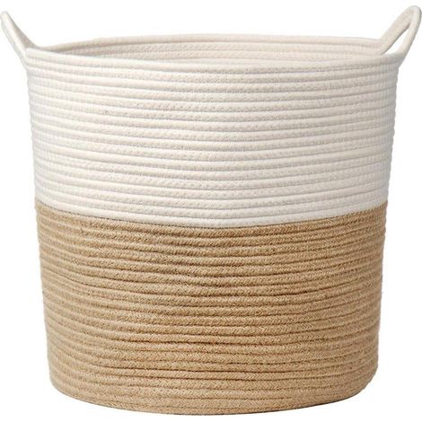 Baumwolle Seil Wäschekorb Aufbewahrungskorb Baby Spielzeug Braun 38x38cm (1/5)