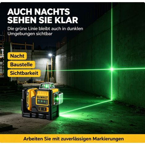 DeWalt DW089LG 12V Li-Ion Grünlaser mit langer Betriebszeit, komplettes Set mit Akku und Ladegerät (1/4)