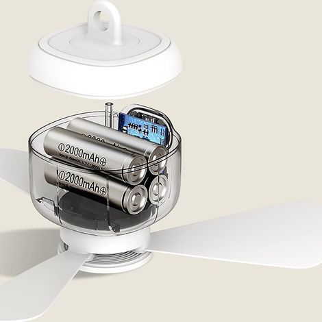 ventilateur de plafond,Chargement USB,8 000 mA Batterie grande,Écran LED,sans fil,Dispose d'un éclairage d'ambiance,Maison et bureau (1/4)