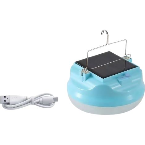 Linterna LED recargable con energía solar para acampar, ideal para cortes de luz  Batería de 2400 mAh, 3 modos de brillo (1/4)
