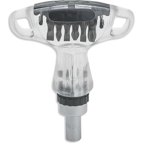 Llave T de carraca hexagonal 1/4" con almacén de puntas  DOGHER 343-008