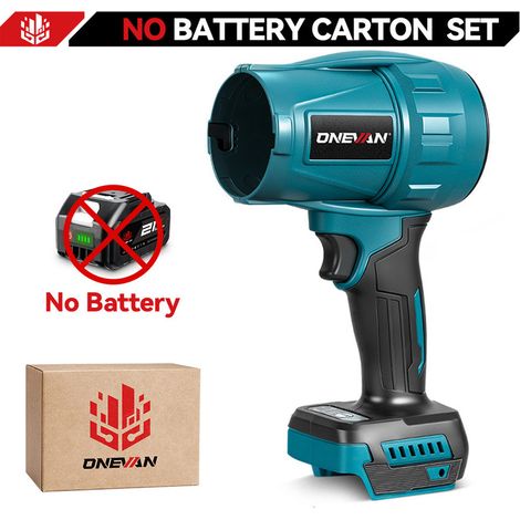 Souffleur turbo sans fil ONEVAN – Moteur brushless 3500 W, vitesse d’air 350 m/s, pour neige, feuilles et poussière, compatible batterie Makita