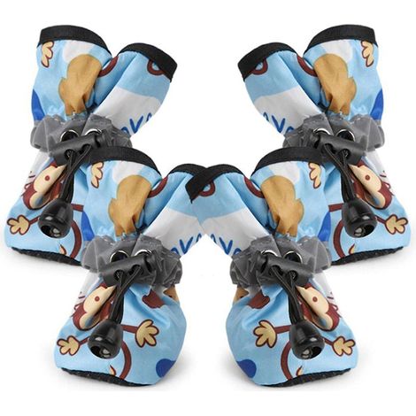 Bottes de neige épaisses, antidérapantes et imperméables pour chien, motif singe, lot de 2 (1/5)