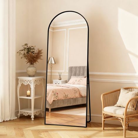 Miroir sur Pied - POCKETPOP - Noir - 173x63 cm - Cadre en alliage d'aluminium (1/5)