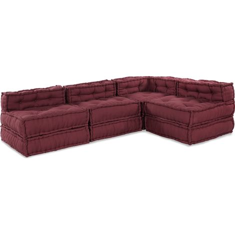 Sofá Modular 4 pcs Castaño 70 x 70 x 56 cm tela vidaXL
