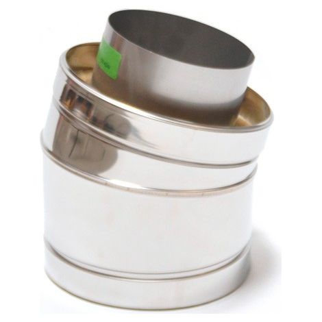 ASTEC Rohrbogen 15° Winkel Doppelwandig DN113-300 Abgas Bogen Schornstein Sanierung 8222-130 (1/2)