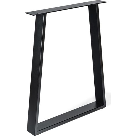 Pata Trapecio para Muebles en Acero Negro Poro Medidas 58080712 mm Altura: 71,2 cm Fácil Instalación Atornillado 1 Unidad - (1/4)