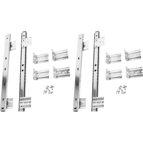 Lot de 2 paires glissières tiroir pour mobilier bureau, rails clavier (1/5)