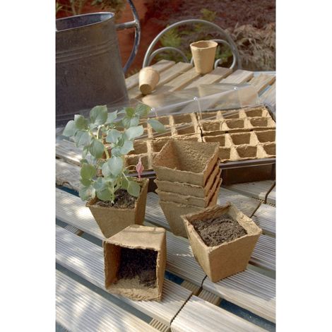 NORTENE 20 pots pour semis "Growing Pots"- 100 % biodégradables - 6 x 6 cm (1/4)