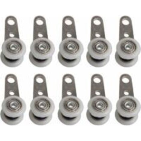 Lot de 10 Roulettes pour Fenêtres ou Portes Coulissantes - Métal et Plastique - 4,5 X 1,9cm (1/5)
