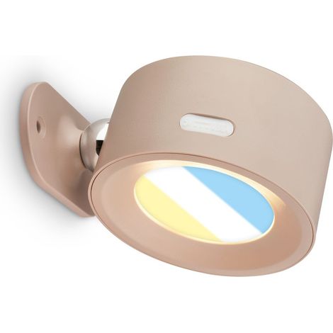 Briloner Akku LED Wandleuchte CCT 7,5x4x9 cm 2W 200lm 2700K-6500K Warmweiß bis Tageslichtweiß Touchdimmer Beige - Wandlampe Innen Leselampe Schlafzimmer (1/5)