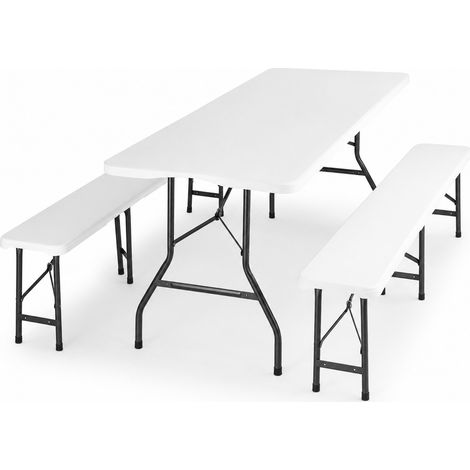 Conjunto Mesa Plegable Con 2 Bancos Para Jardín 180x74x72 cm (1/5)