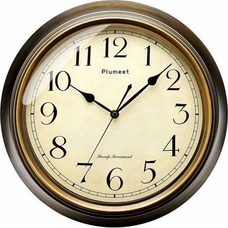 Green Mobility-Petite Horloge Murale Vintage 25cm Chambre ou Bureau Alimenté par Pile (Chiffres Arabes) (1/5)