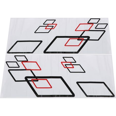 Autocollants latéraux de carrosserie 100 x 38 cm en PVC, pour voiture, camion ou course, style sportif, noir et rouge. Décoration à faire soi-même. (1/5)