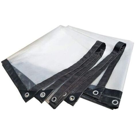 QORVA-2x3m Bâche transparente imperméable avec œillets - Grande bache exterieur couverture imperméable, Protection Solaire, Imperméable et Résistante aux Intempéries pour meubles de jardin,piscine