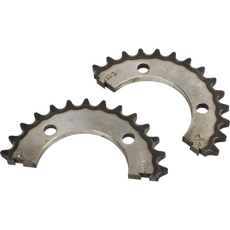28-Zahn-Kettenrad aus 420er Stahl, geteilt, für Roller, Fahrräder, Quads, Motorräder und Geländefahrzeuge (1/4)
