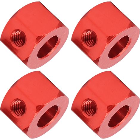 Adaptateur de moyeu d'extension en alliage d'aluminium de 5 mm à 12 mm pour camion RC WPL D12 (rouge) (1/5)