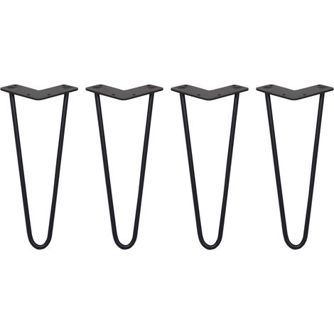 4 Gambe per Tavolo a Forcina SkiSki Legs 30,5cm Acciaio Nero 2 Rebbi 10mm (1/5)