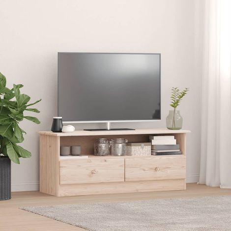 TV-Schrank mit Schubladen ALTA 100x35x41 cm Massivholz Kiefer