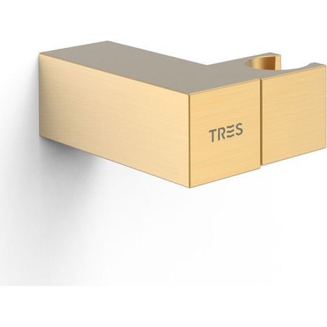 TRES 107839OM COMPLEMENTOS DE DUCHA Soporte Orientable para Ducha De Mano Color Oro Mate 24K - ref: 107839OM