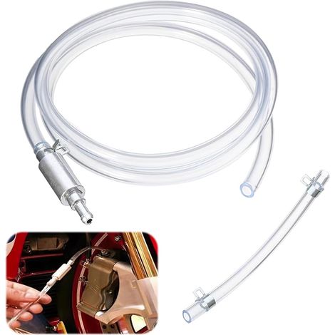Purge De Frein Moto Hydraulique Universel pour Moto, Purgeur de Freins Vélo Voiture Corps en Aluminium Durable, Tuyau Transparent PVC, Adapté à Tous Types Hydrauliques, Blanc -