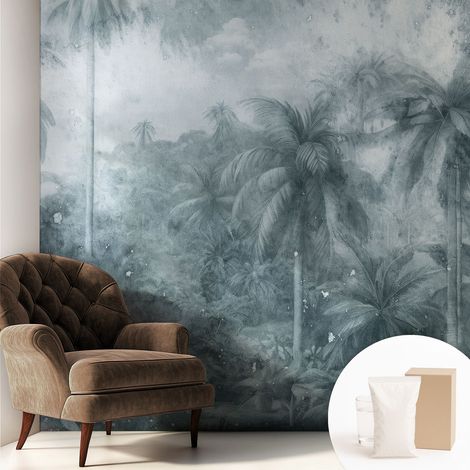 Carta Da Parati In Vlies Decorativa Per Pareti - Con Motivi Moderni - Con Colori Intensi - Per Ufficio vegetazione tropicale 250x250 cm (1/5)