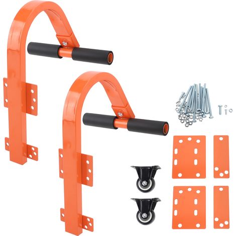 2 Crochets de stabilisation d'échelle pour toit avec roues, acier robuste, fixation facile, portatif, accessoire d'échelle pour faîtage (1/5)