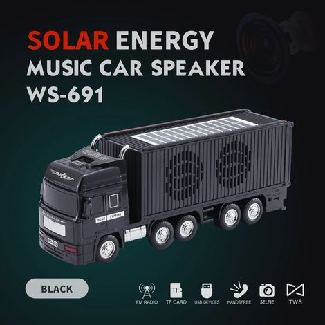 Enceinte Bluetooth sans fil pour camion avec emplacement pour carte TF, port USB, radio FM et fonction de chargement solaire.
