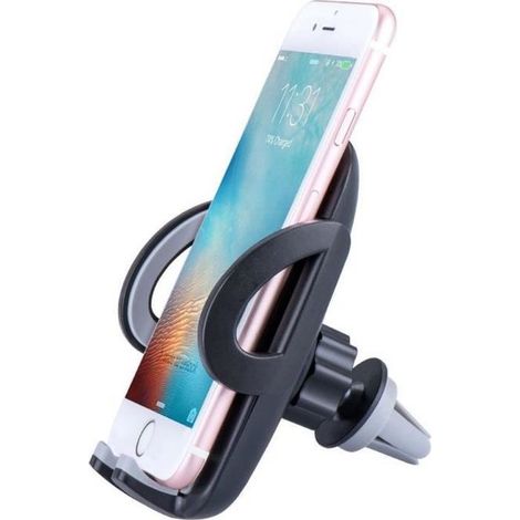 Universel 360° Support Téléphone GPS Voiture Air Vent Aération Grille Mount Pour iPhone Samsung Smartphone Gris (1/4)