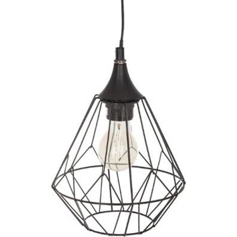 Lampe Suspension Métal "Design" 24cm Noir (1/2)