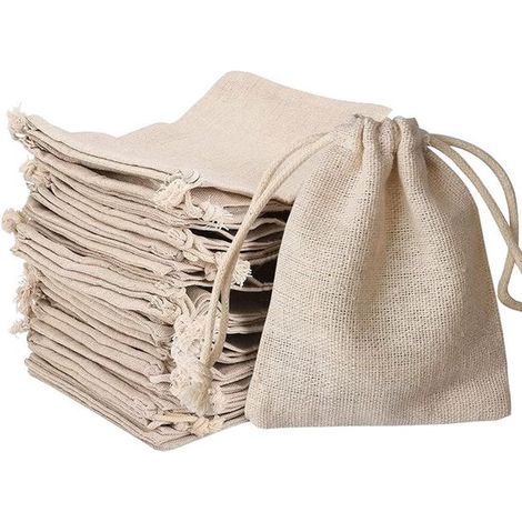 30 Jutebeutel Baumwollbeutel mit Kordelzug Jutebeutel mit Kordelzug Geschenktüten Verpackungsbeutel für Schmuck, Hochzeiten, Weihnachtsfeiern und (1/5)
