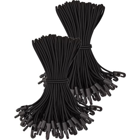 Spanngummis mit Haken 100 Stück - 25 cm Gummispanner für Planen & Camping (1/5)