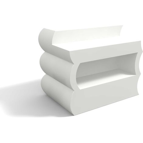 Bancone bar stile lounge in resina interno esterno giardino mod. Clipper Bianco