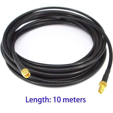 Adaptateur SMA mâle -femelle, Câble Coaxial RG174 10m, Rallonge Antenne WLAN, Câble d'Extension Male/Femelle (50 Ohm) (1/5)