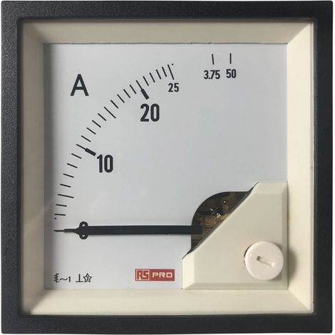 Ampèremètre analogique de panneau V c.a. RS PRO, Echelle 50 (Input)A, 72mm x 72mm ( Prix pour 1 ) (1/3)
