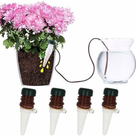 LaBlanc – Tropfbewässerungsflasche, 4 Stück, Keramik, Tropfbewässerung, automatische Bewässerung von Pflanzen, automatisches Bewässerungssystem für Garten, Zuhause, drinnen und draußen