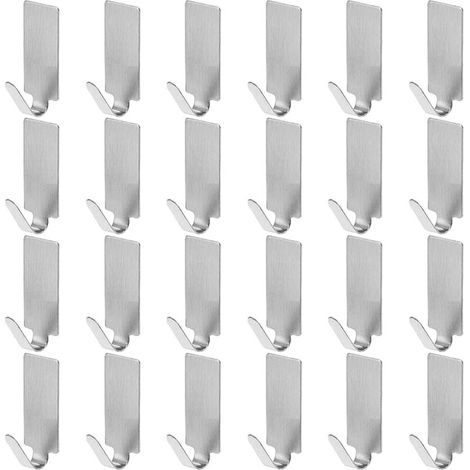 24pc Adhesive Hook Stainless Steel Hook