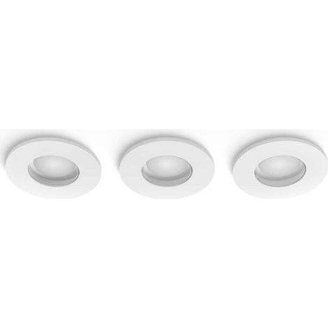 Philips Hue Adore Set de 3 Spots encastrables pour Salle de Bain Rond (Blanc) Lumière blanche chaude à froide - Comprend 1 Variateur de lumière - White Ambiance (1/5)